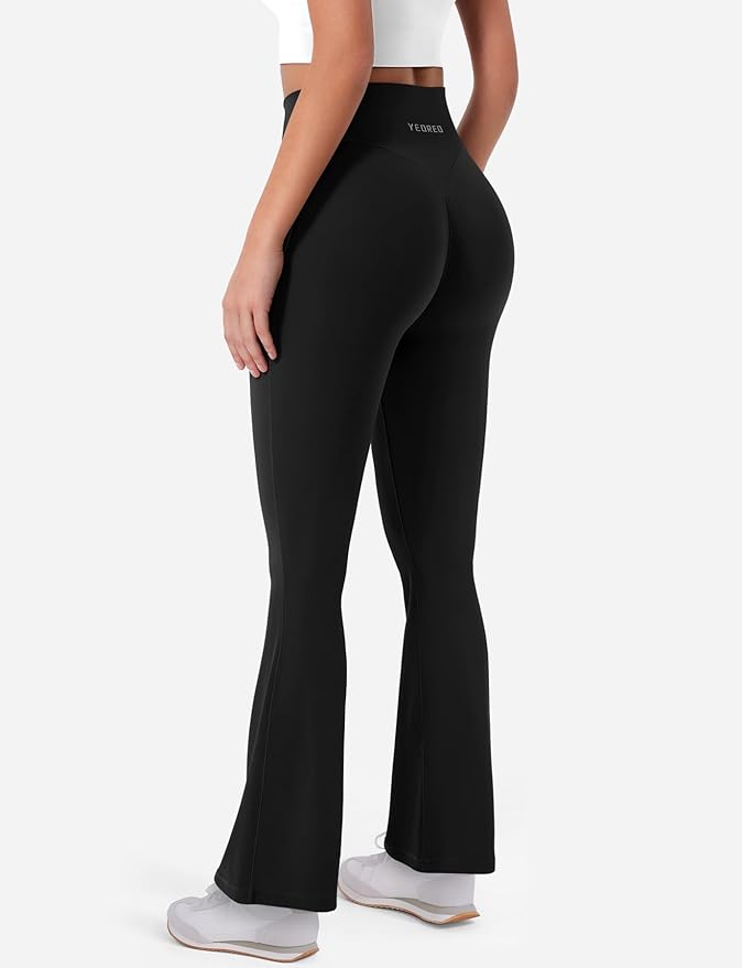 YEOREO Women's Mini Flared Workout High Waist No Front Seam Yoga Legging Pants