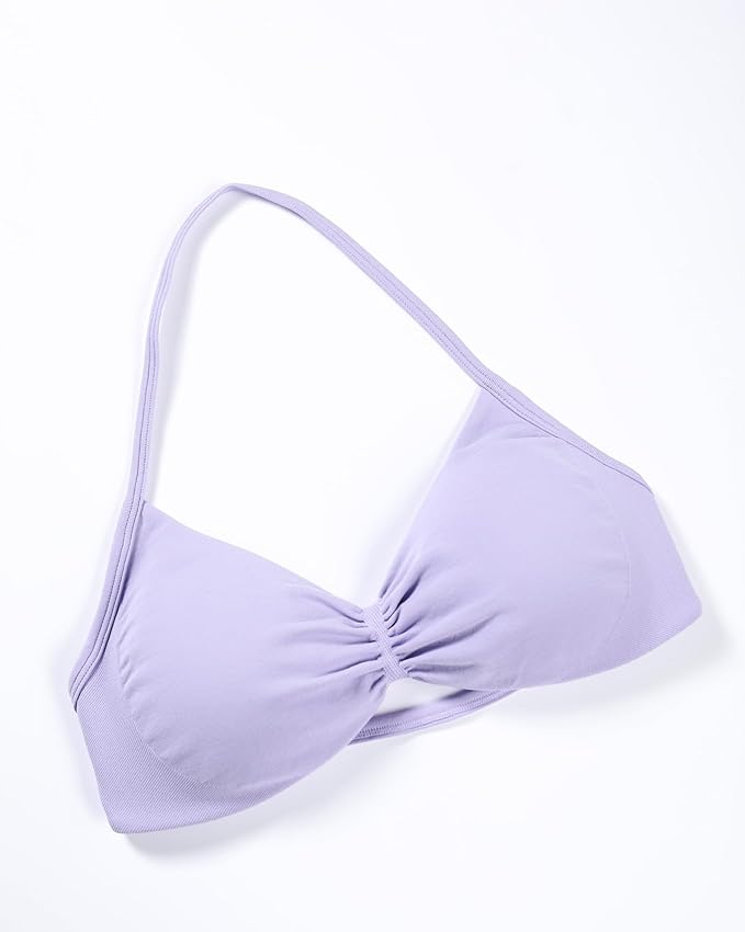 AUROLA Influence Strappy Bra Sports Bras for Women, Backless Padded Impact Strappy Bra Workout Gym Yoga with Removable Cups