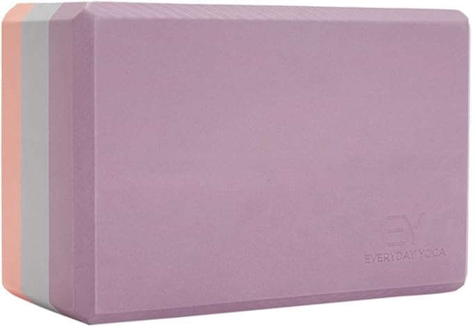 Everyday Yoga Premium Foam Block - Non-Slip High-Density Yoga Block for Balance, Stability & Stretching, EVA Foam Support, Multi Colors (Single Block)