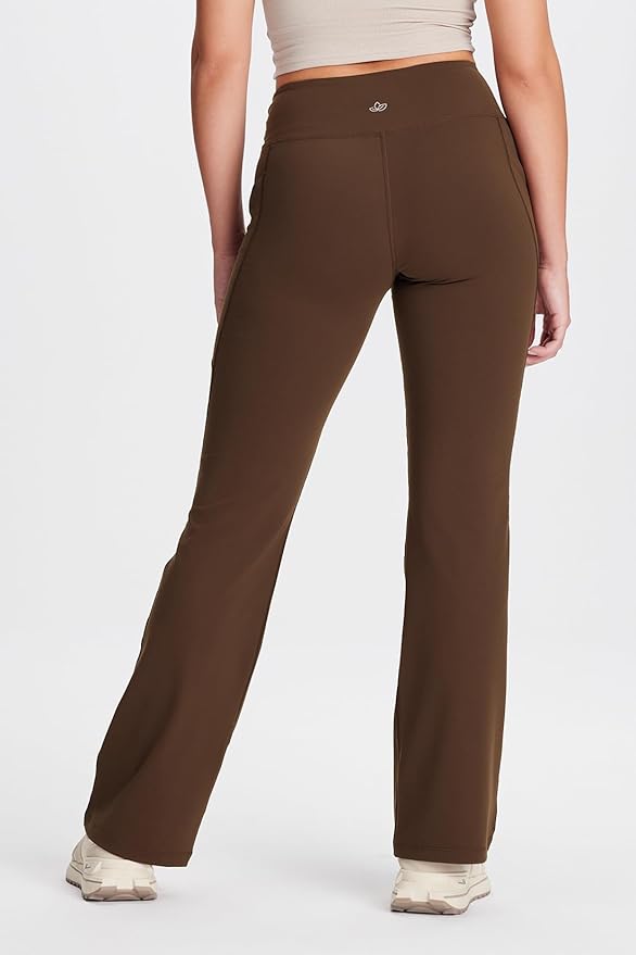 Yogipace Petite/Regular/Tall Women's Bootcut Yoga Pants with Side Pockets, Flare Leggings for Travel, Lounge & Everyday Wear