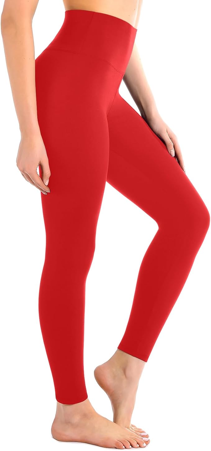 Leafigure High Waisted Leggings for Women- Soft No See-Through Yoga Pants for Gym Workout Running