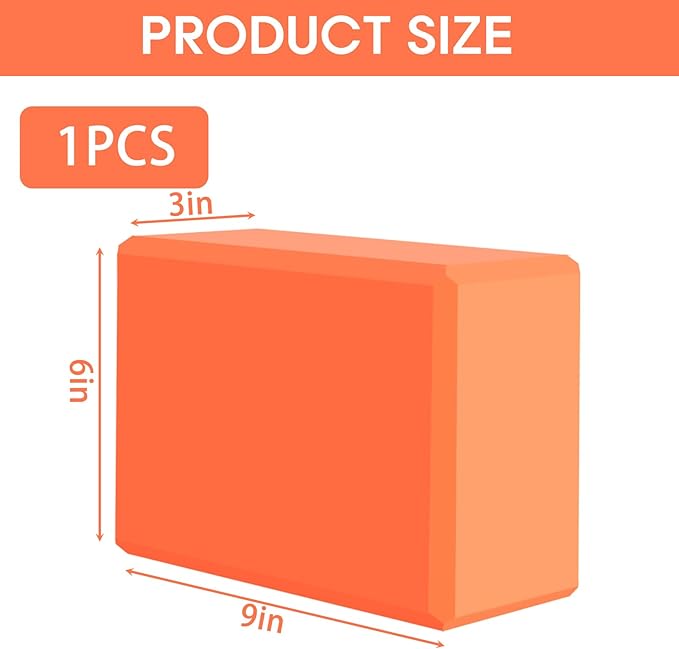 Yoga Block - Supportive Latex-Free Eva Foam - Soft Non-Slip Surface with Beveled Edges for Yoga, Pilates, Meditation - Yoga Accessories for Stability, Balance, Deepen Stretches