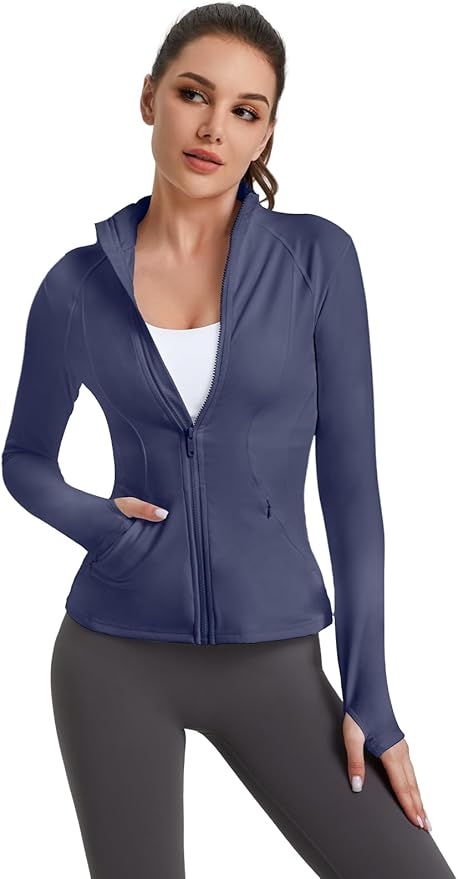 VUTRU Women's Workout Yoga Jacket Full Zip Running Athletic Track Jacket