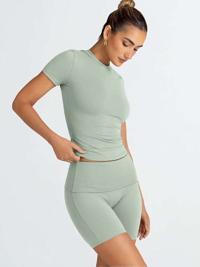 Trendy Queen 2 Piece Summer Cute Workout Sets Gym Short Set Pilates Yoga Outfits Going Out Spring Athletic Comfy Active Wear