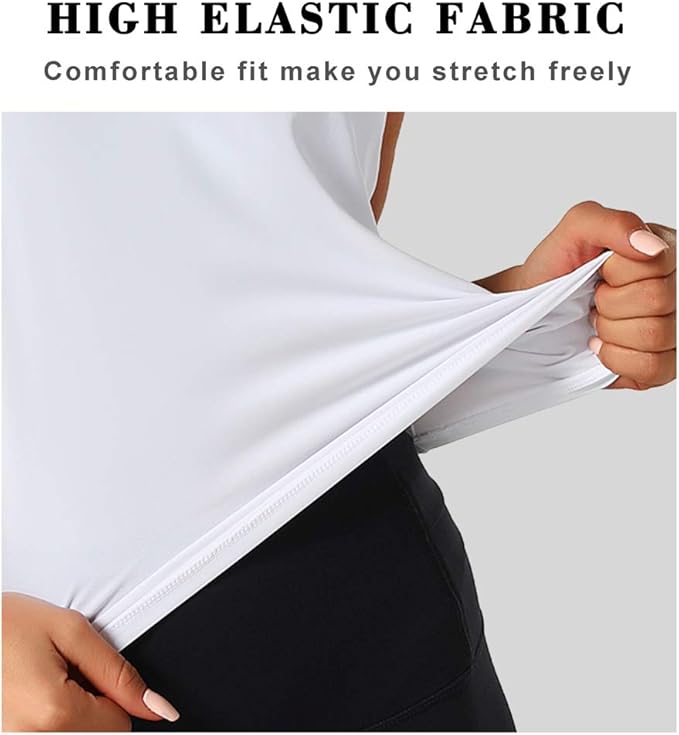 Dragon Fit Womens Ice Silk Workout Tank Tops Sleeveless Cropped Yoga Shirt for Running Gym Summer