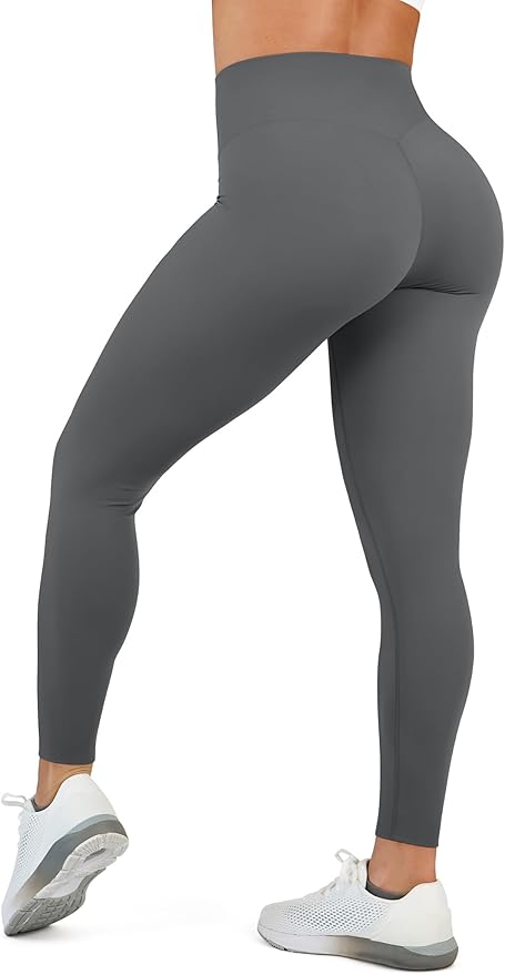 High Waisted Leggings for Women - No Front Seam Tummy Control Yoga Pants for Workout Running No See Through