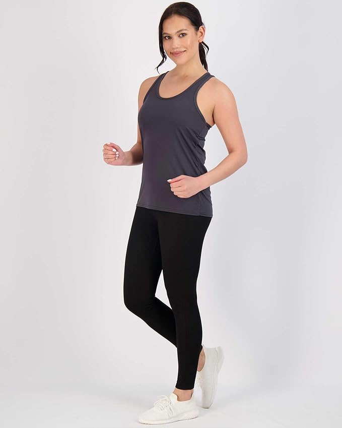 Real Essentials 5 Pack: Women's Racerback Tank Top Dry-Fit Athletic Performance Yoga Activewear (Available in Plus Size)