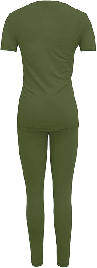 Women's 2 Piece Outfits Sweatsuit Summer Workout Striped Short Sleeve Long Sweatpants Casual Jogging Lounge Set