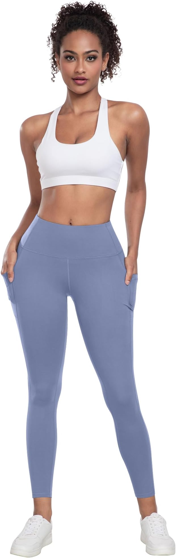 LZYVOO Leggings with Pockets for Women, 6 Packs Soft High Waisted Tummy Control Workout Yoga Pants
