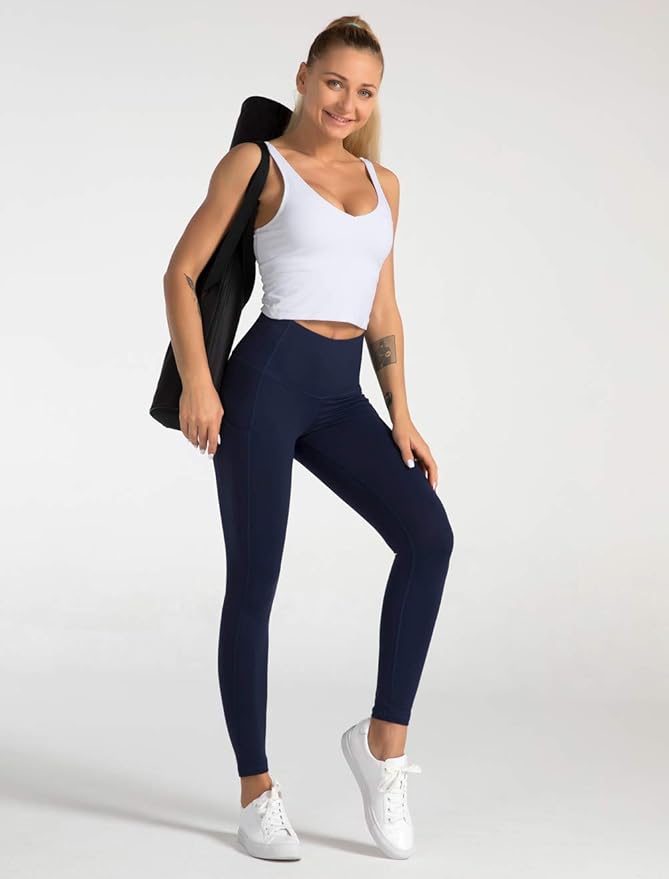 Dragon Fit High Waist Yoga Leggings with 3 Pockets,Tummy Control Workout Running 4 Way Stretch Yoga Pants