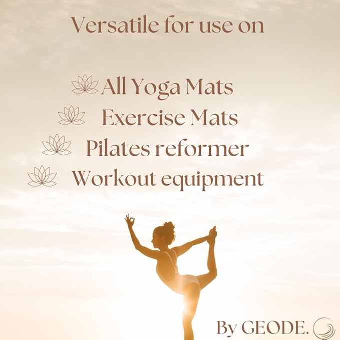 Geode Yoga Mat Cleaner and Deodorizer Spray - Sweet Lavender Essential Oils, Easy to use-Non-Toxic, Ideal for Exercise Mats, Pilates Reformer, all Yoga Mats - Safe & Natural ingredients. (4oz-Travel)