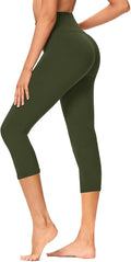 GAYHAY High Waisted Capri Leggings for Women - Soft Slim Yoga Pants for Running Cycling Workout