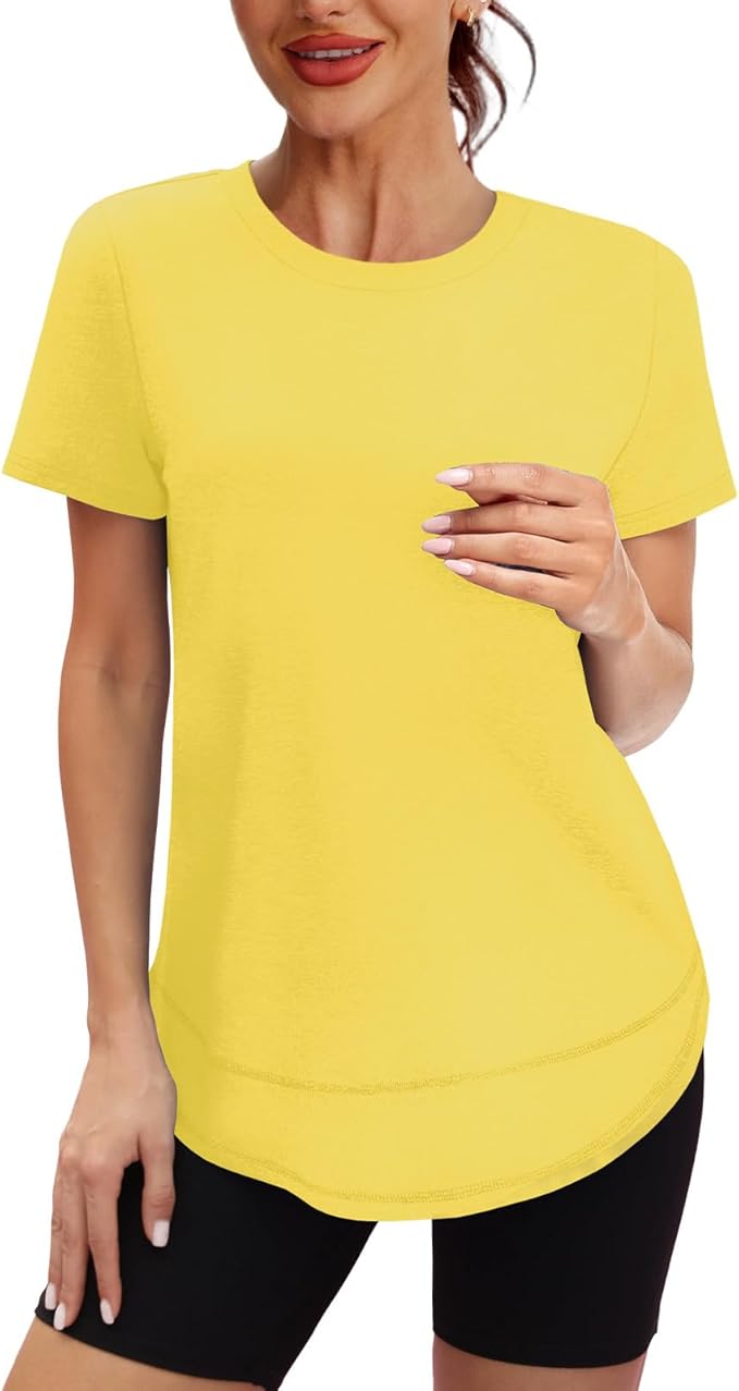 XIEERDUO Womens Workout Tops Short Sleeve Shirts Quick Dry Outfits for Hiking Running S-3XL