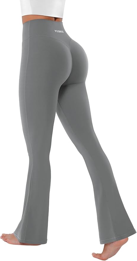 YEOREO Women's Mini Flared Workout High Waist No Front Seam Yoga Legging Pants