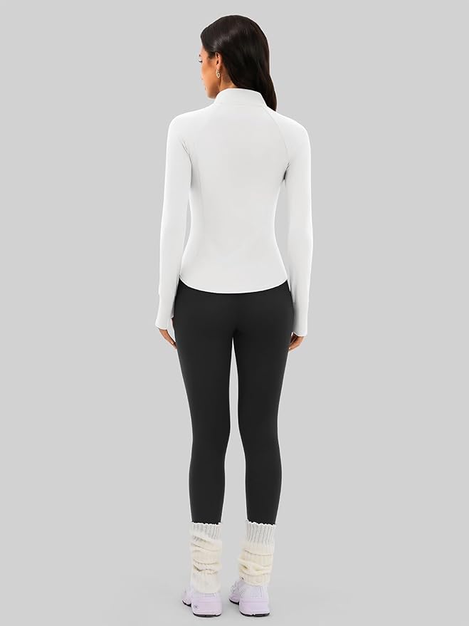 Cropped Workout Jackets for Women Running,Lightweight Yoga Tops Athletic Jacket Slim Fitted,Full Zip Up with Pockets