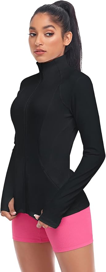 VUTRU Women's Workout Yoga Jacket Full Zip Running Athletic Track Jacket