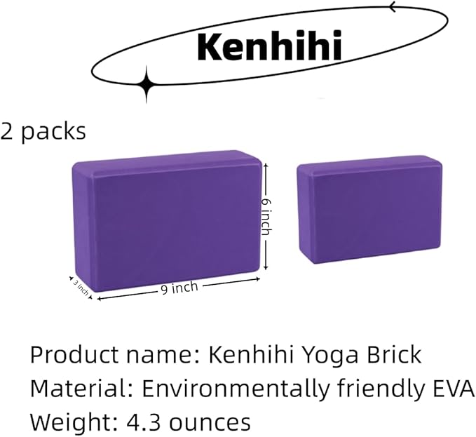 Yoga Block - Unsupported Latex Eva foam - Soft non slip surface with bevel for yoga, pilates, meditation - Yoga accessories for stability, balance and deep stretching