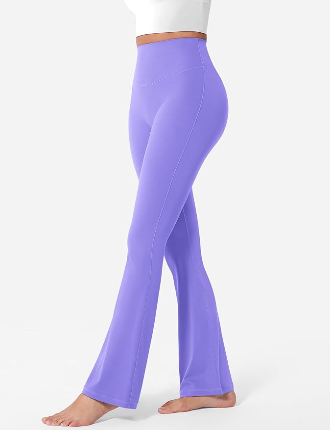 YEOREO Women's Mini Flared Workout High Waist No Front Seam Yoga Legging Pants