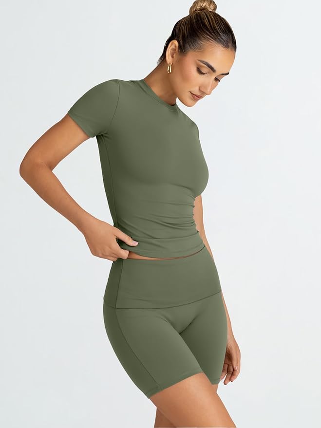 Trendy Queen 2 Piece Summer Cute Workout Sets Gym Short Set Pilates Yoga Outfits Going Out Spring Athletic Comfy Active Wear