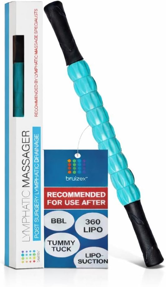 Bruizex Lymphatic Drainage Massage Roller Stick for Post Liposuction & Fibrosis Treatment, Surgery Recovery 360 Lipo, Tummy Tuck & BBL, Lipo Foam, Compression Garment, Faja Compatible