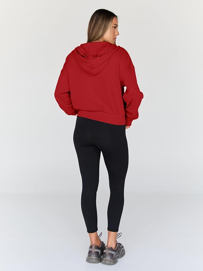 Trendy Queen Hoodies for Women Full Zip Up Cropped Sweatshirts Jackets Casual Comfy Gym Tops Fall Outfits Winter Clothes 2026