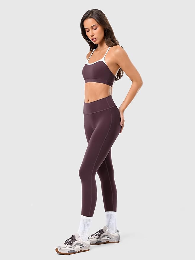 2 Piece Workout Sets for Women, Camisole Square Neck Tops & Seamless Leggings, Gym Yoga Pilates Outfits