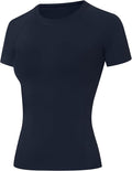 Runhit Compression Shirt Women Short Sleeve Workout Tops Athletic Gym Moisture Wicking T-Shirt Running Yoga Base Layer