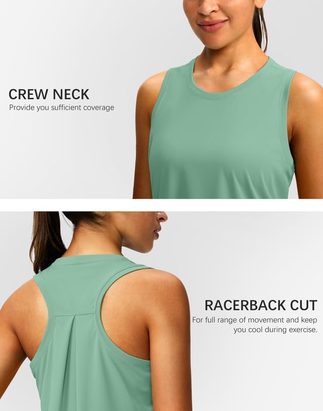 Women's Workout Tops Racerback Athletic Tank Tops Sleeveless Loose Fit Yoga Running Gym Shirts for Women
