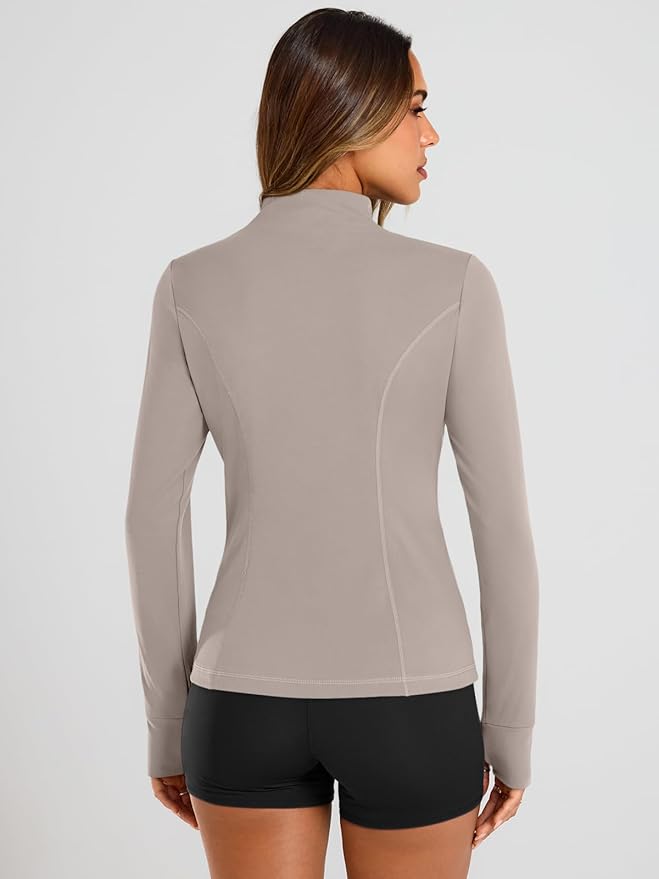 Trendy Queen Womens Lightweight Zip Up Jackets 2026 Athletic Workout Hoodies Spring Shirt Fitted Gym Clothes with Pocket