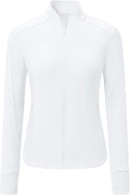 BGOWATU Women's Workout Athletic Jacket Full Zip Running Jackets Gym Yoga Track Tops with Pockets Thumb Hole