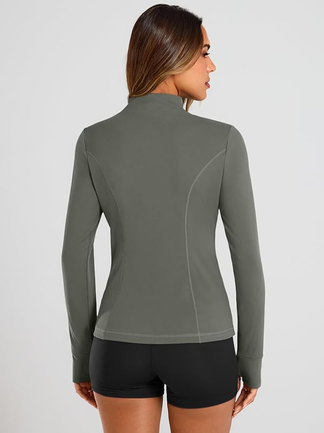 Trendy Queen Womens Lightweight Zip Up Jackets 2026 Athletic Workout Hoodies Spring Shirt Fitted Gym Clothes with Pocket