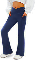 COPYLEAF Women's Flare Yoga Pants with Pockets V Crossover High Waisted Bootcut Yoga Leggings-Flare Workout Gym Leggings