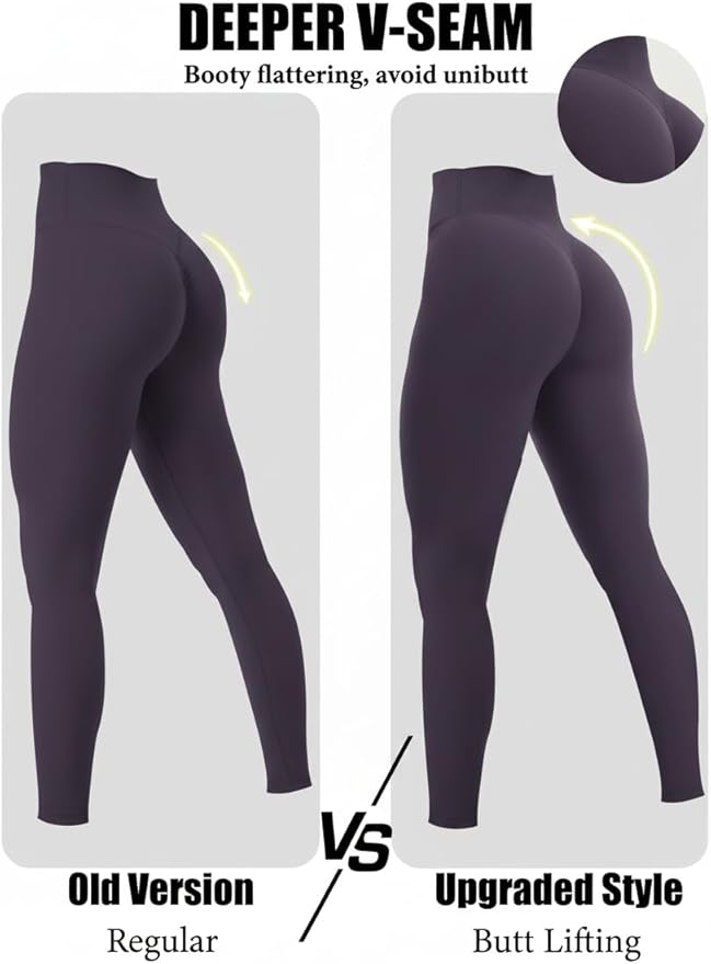 Olmlmt No Front Seam Workout Leggings for Women Tummy Control Butt Lifting Leggings Buttery Soft Gym Yoga Pants