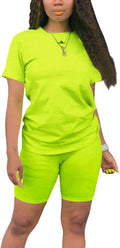 KINIKO Women's 2 Piece Casual Fashion Sports Solid Color Suit short Sleeve top and Pants Set Sweatshirt