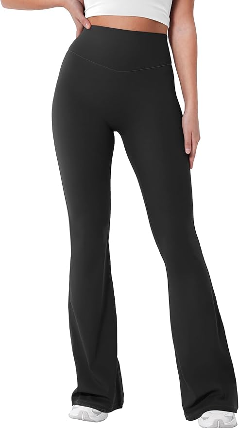 YEOREO Women's Mini Flared Workout High Waist No Front Seam Yoga Legging Pants