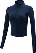 Gihuo Women's Workout Jacket Lightweight Zip Up Athletic Cropped Running Jacket