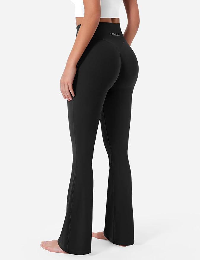 YEOREO Women's Mini Flared Workout High Waist No Front Seam Yoga Legging Pants