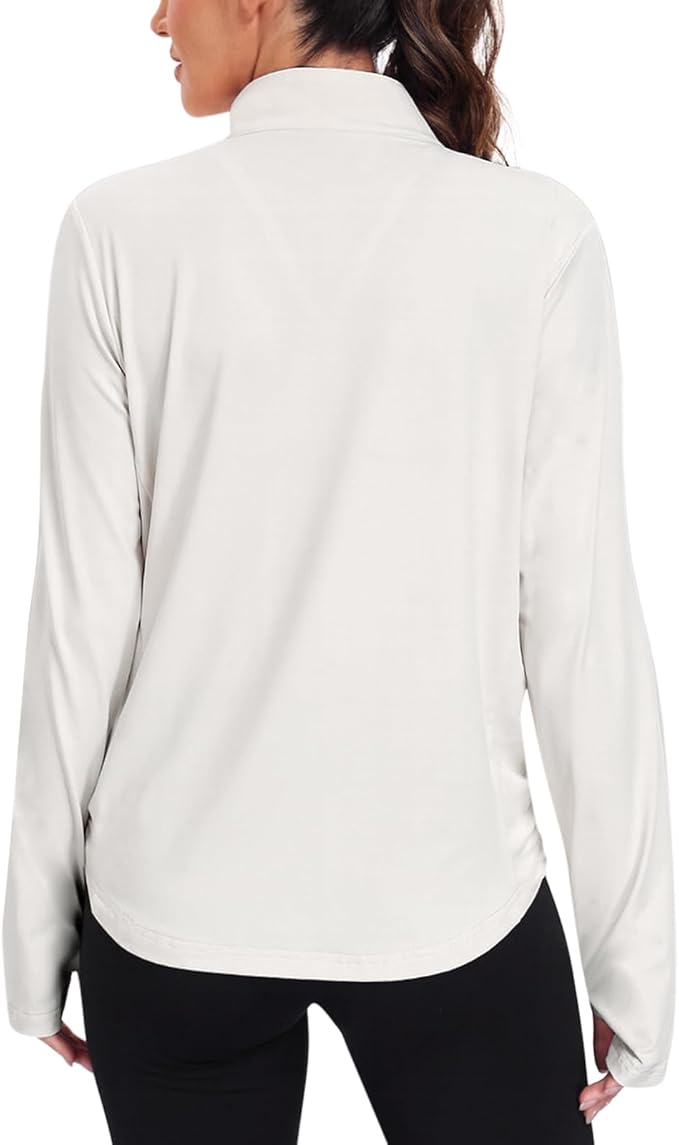 Vldnery Women's UPF 50+ Sun Protection Lightweight Jacket Zip Up Long Sleeve Sun Shirt for Women with Thumb Hole Hiking