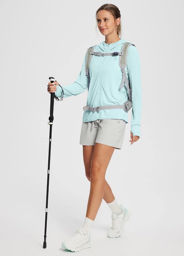 baleaf Women's Sun Protection Jacket Hoodie Clothing Lightweight Long Sleeve Sun Cover Up Shirt