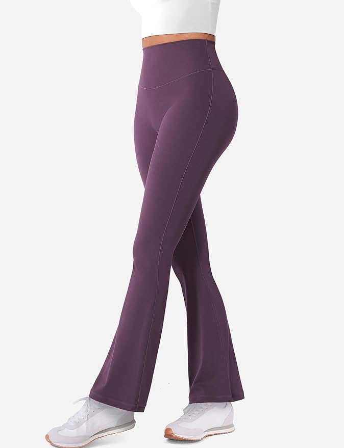 YEOREO Women's Mini Flared Workout High Waist No Front Seam Yoga Legging Pants