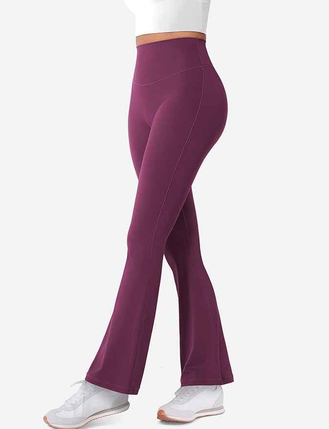 YEOREO Women's Mini Flared Workout High Waist No Front Seam Yoga Legging Pants