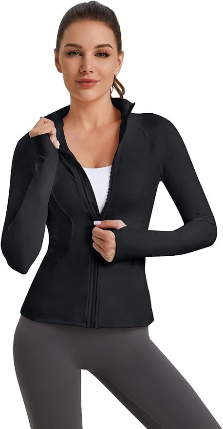 VUTRU Women's Workout Yoga Jacket Full Zip Running Athletic Track Jacket