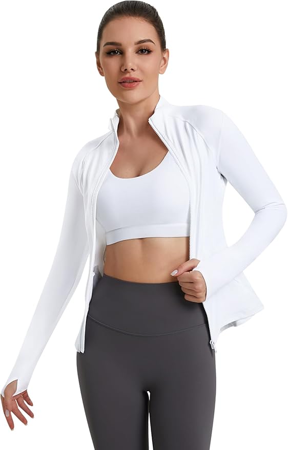 VUTRU Women's Workout Yoga Jacket Full Zip Running Athletic Track Jacket