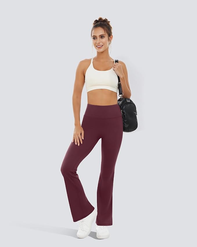 Yoga Pants for Women High Waisted Flare Leggings Bell Bottom Leggings Front Seamless Flared Workout Pants Tummy Control