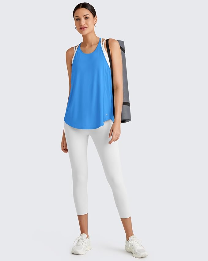 G4Free Workout Athletic Tank Tops for Women Racerback Lightweight Gym Pilates Y-Back Loose Fit Running Tanks Top