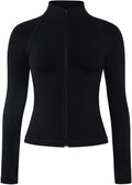 AUROLA Influence Athletic Workout Jacket for Women, Lightweight Slim Fit Full Zip Running Yoga Sports Jacket with Thumb Holes