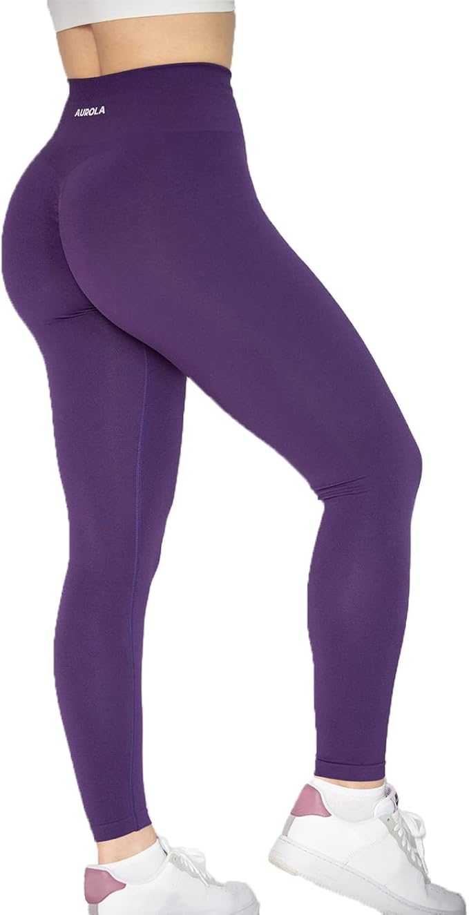 AUROLA Workout Leggings for Women Seamless Scrunch Tights Tummy Control Gym Fitness Girl Sport Active Yoga Pants