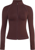 AUROLA Influence Athletic Workout Jacket for Women, Lightweight Slim Fit Full Zip Running Yoga Sports Jacket with Thumb Holes