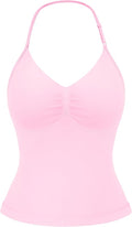 YEOREO SoftHue Impact Longline Strappy Top Women's Halter Workout Tank Tops Backless Gym Longline with Adjustable Strap