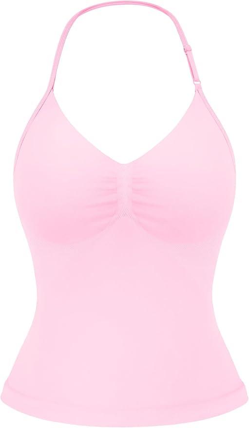 YEOREO SoftHue Impact Longline Strappy Top Women's Halter Workout Tank Tops Backless Gym Longline with Adjustable Strap